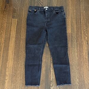 Re/Done Straight Leg Black Jeans